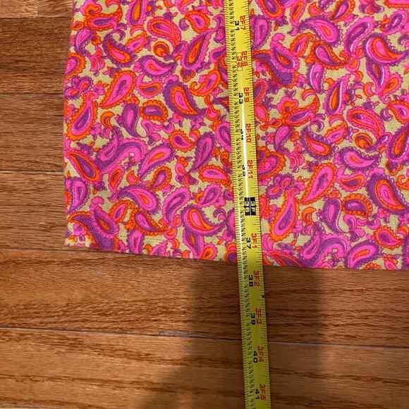 VINTAGE tank shift dress in HAWAII handsewn 70's paisley pink orange purple XL - Picture 5 of 10